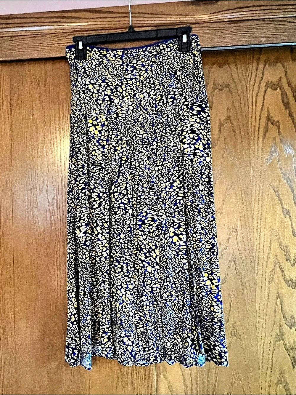 Reiss Floral Midi Skirt in Blue & Yellow Size 8 Like New